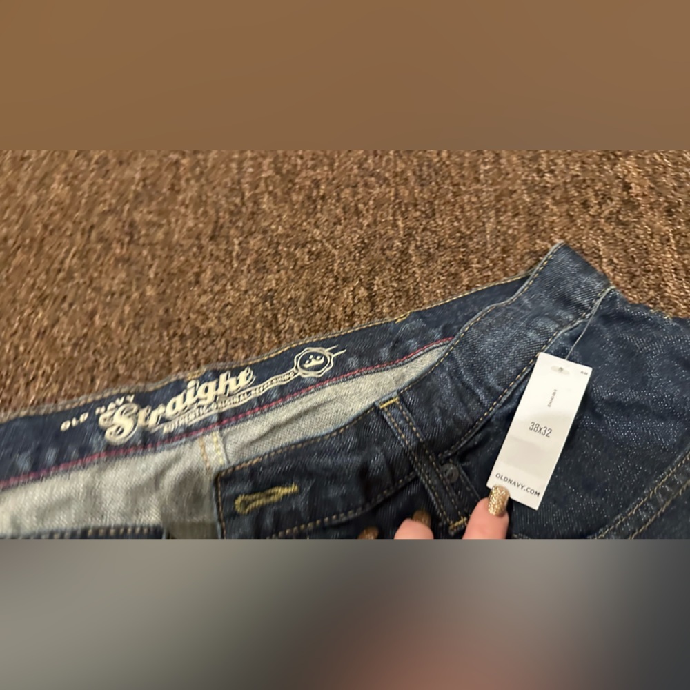NWT Old Navy Straight Jean’s Dark Wash 38x32 men’s bottoms casual pockets - Picture 5 of 5